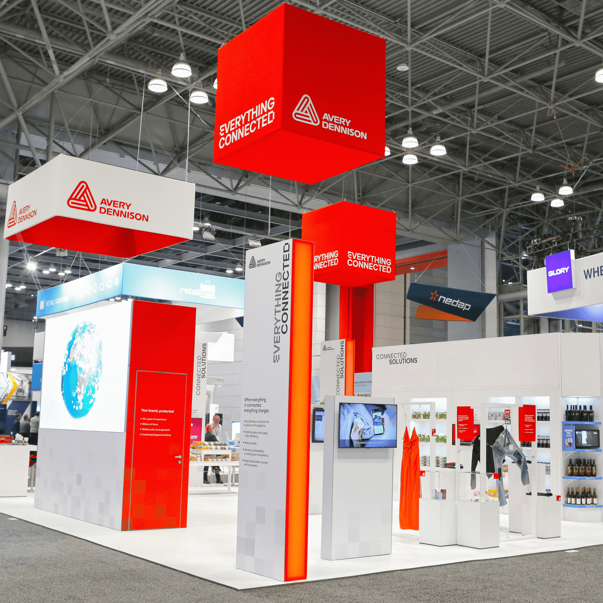 avery dennison booth in jacob javits center nyc for nrf trade show 2024