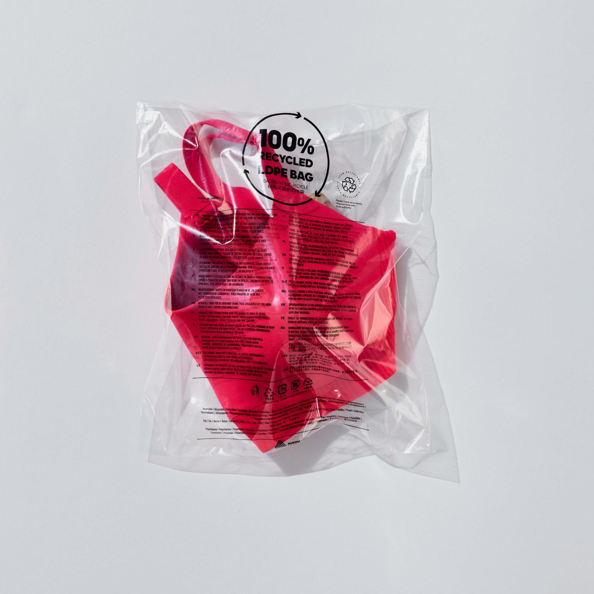 100% recycled PE factory transit bag