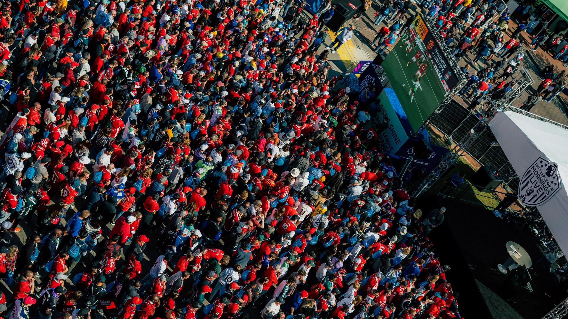 over head view of sport fan crowd