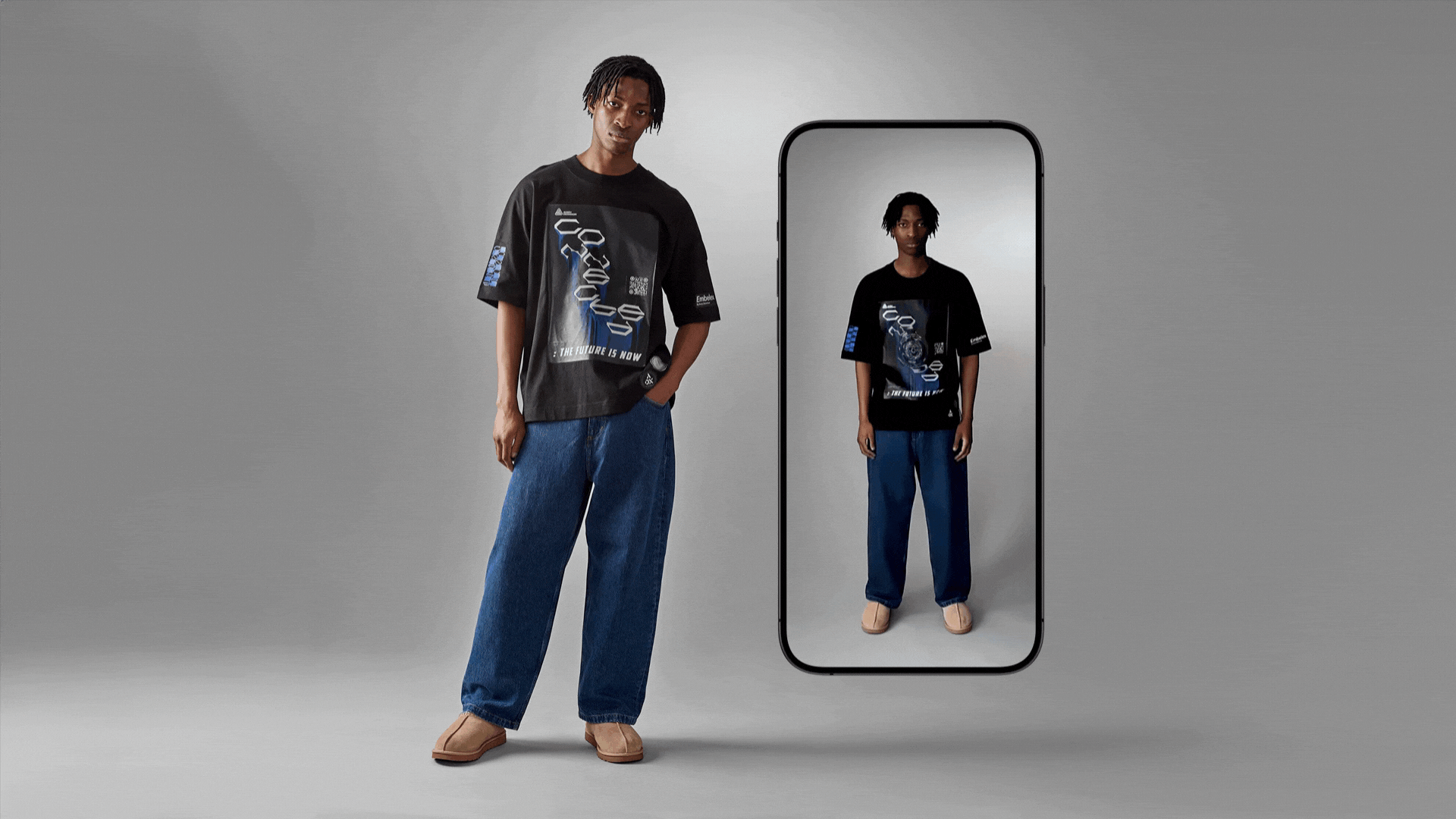 Connected fashion tee demo with augmented reality