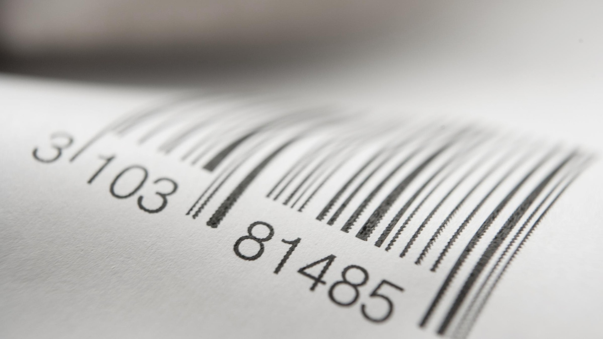 close up view of printed barcode